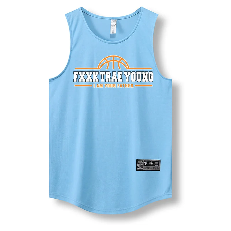 New Loose Men Running Vest Outdoor Basketball Gym Sleeveless Letter Print Shirt Comfort Quick Dry Fitness Bodybuilding Tank Tops