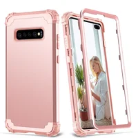 For Samsung Galaxy S10 S10 Plus Phone Cases,Hard PC+Soft Silicone 3-Layers Hybrid Full-Body Protect Popular Phone Shells Covers 1