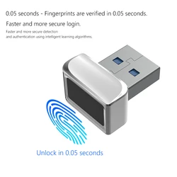 （U6）USB Fingerprint Reader for Windows 11 10 8 7 Hello Security Key Biometric Scanner Sensor Dongle Module for Instant Acess