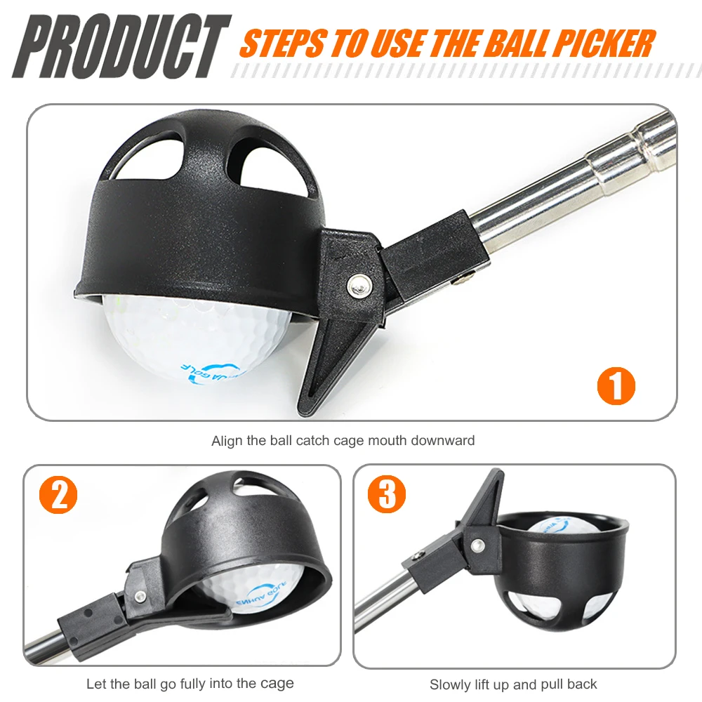 Description Picture 6 of itemExtension-type Golf Ball Retriever Stainless Steel Shaft Telescopic Rod Golf Outdoor Sport Accessory Portable Pick Up Tool