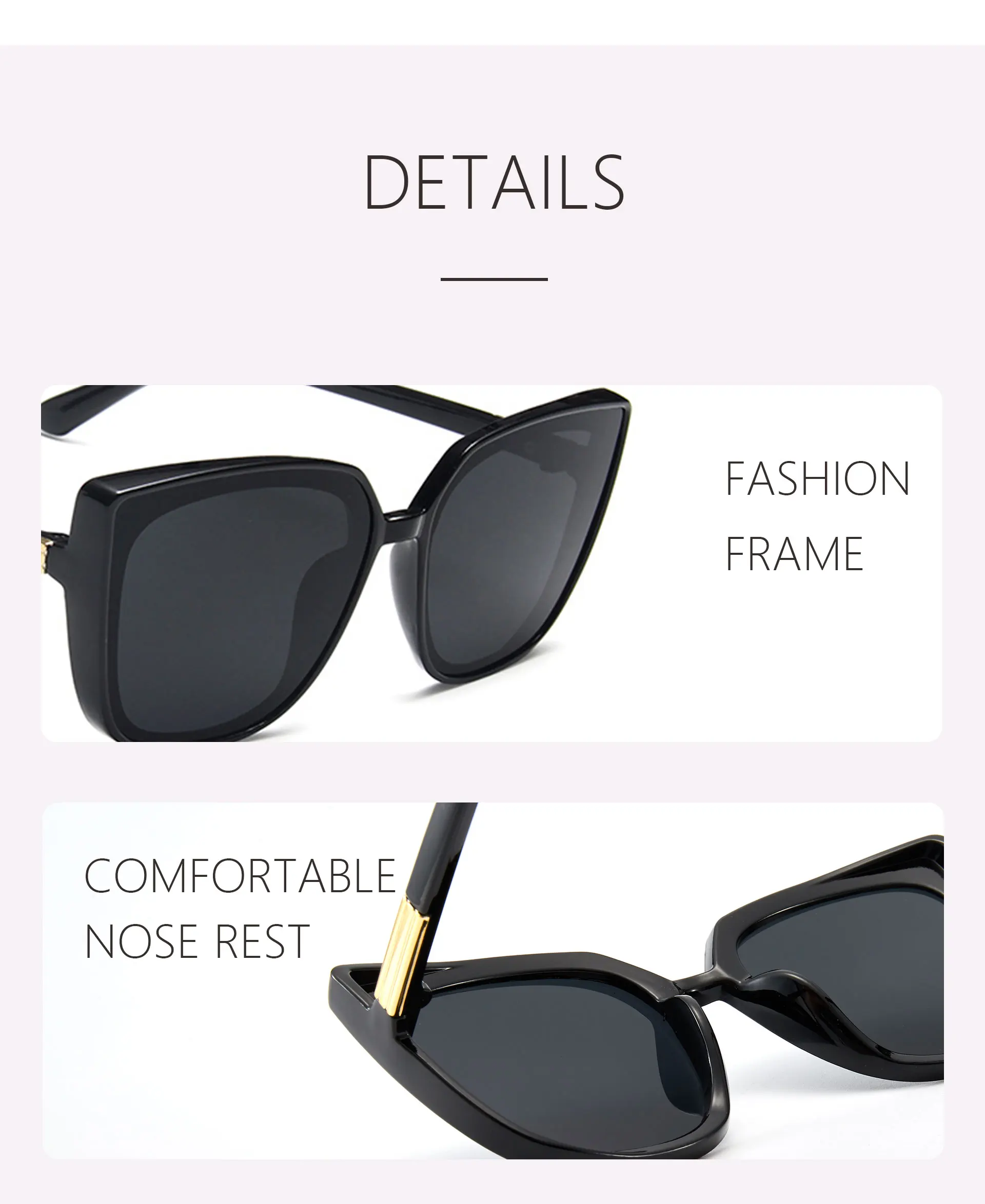 New Brand Designer Cat Eye Sunglasses Woman Vintage Black Mirror Sun Glasses For Fashion Big Frame Cool Sexy Female Oculos UV400 reader sunglasses