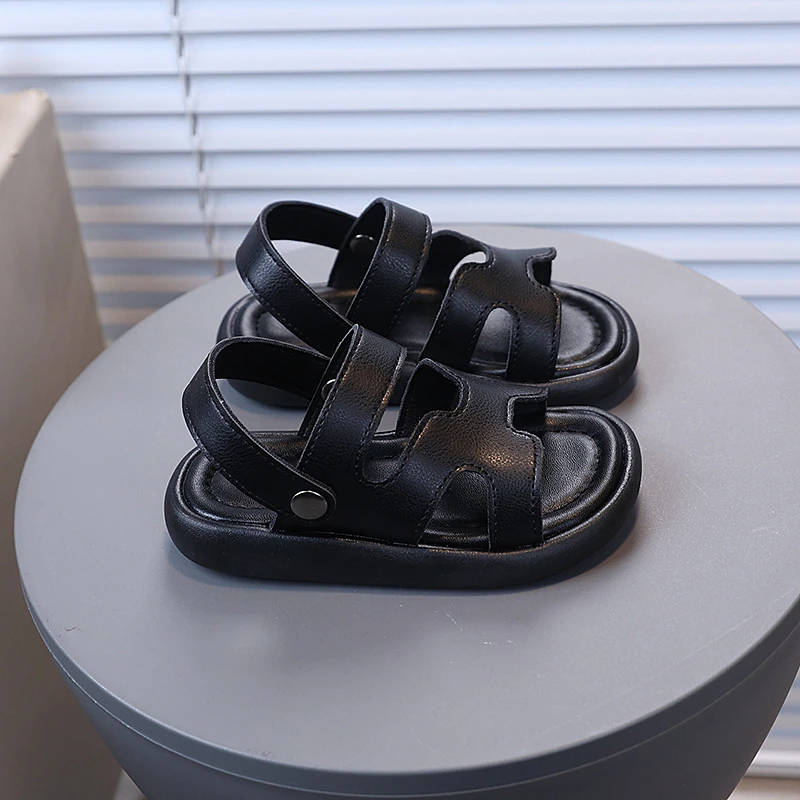 Girls' Sandals 2025 Summer New Open Toe Outdoors Breathable Kid's Beach Shoes Casual Soft Sole Non-slip Children's Shoes 21-30 - 4