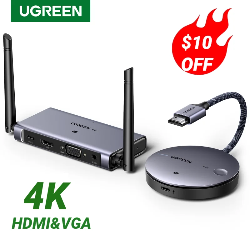 

Беспроводной экран UGREEN, проектор HDMI, удлинитель, комплект видеопередатчика и приемника 5G 50M, передаточный ключ для ТВ, ПК, монитора PS5
