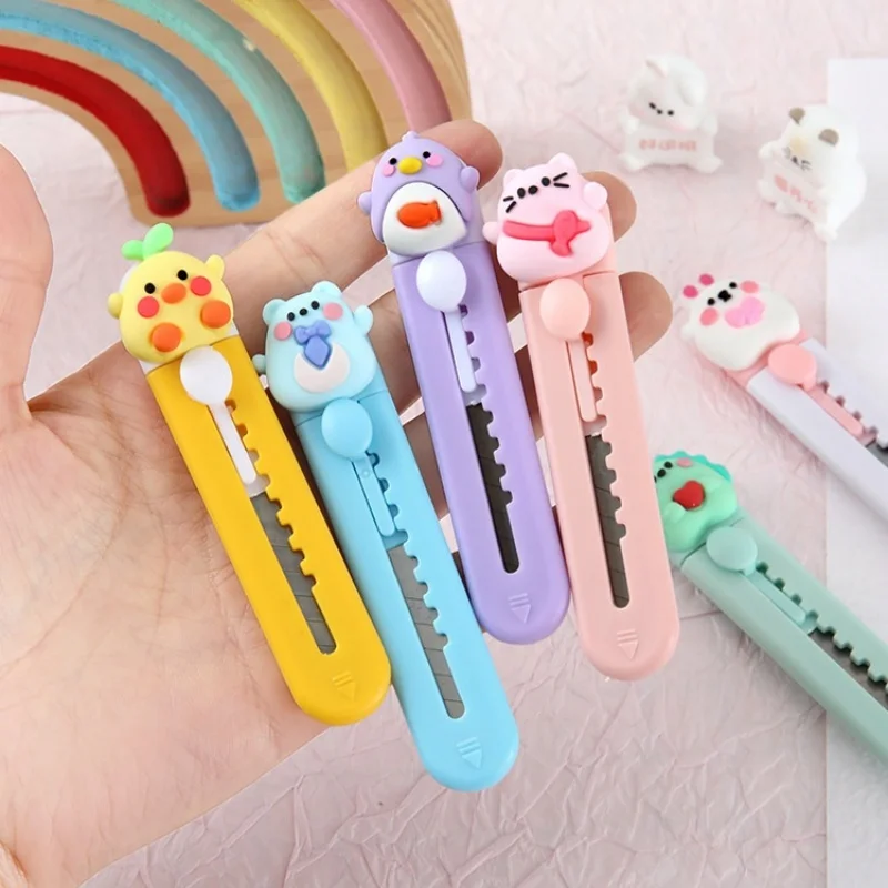 귀여운 캔디 컬러 블레이드 미니 커터, 가정, 학교, 학생용 미니 귀여운 박스 오프너
