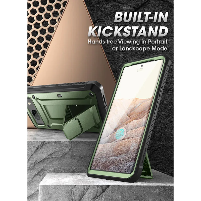 Ultimate Rugged Full-Body Case with Holster & Kickstand - Built-in Screen Protector (2022)