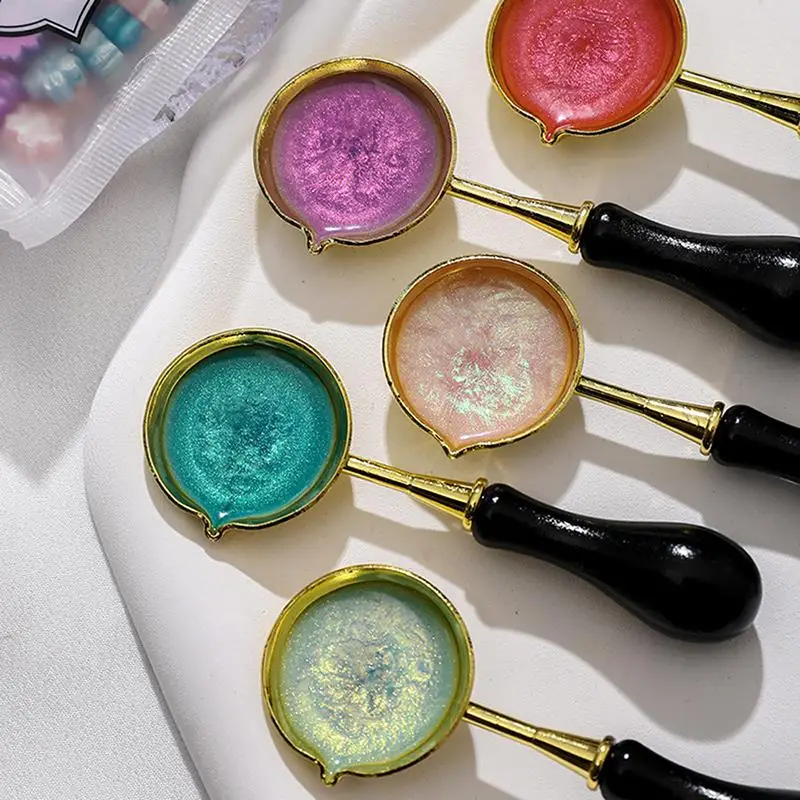 Mixed Color Glitter Sakura Wax Seal Stamp Beads DIY Gift Envelope Wedding Invitation Ancient Seal Wax Stamp Making Tools 90PCS