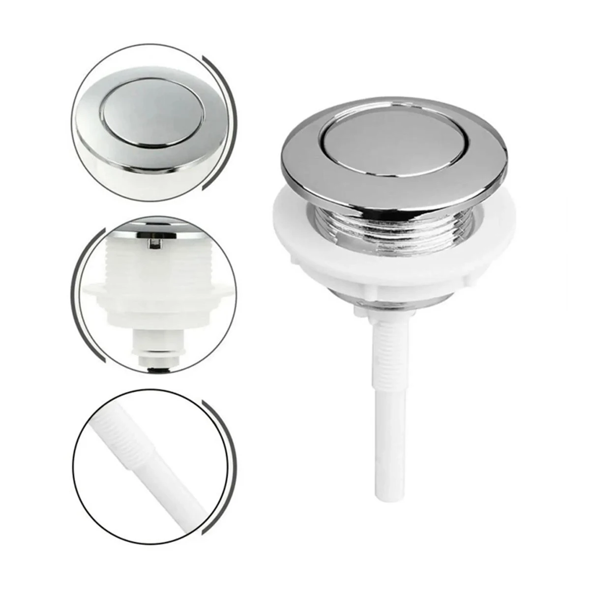 Toilet Push Buttons Single Flush Buttons Water Tank Round Valve Rods Push Saving For Cistern Bathroom Accessories