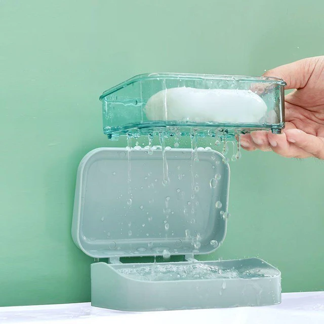 Portasapone Da Viaggio 2 Pezzi Con Coperchio - Contenitore Portatile Per Bagno, Doccia E Campeggio (Rosa/Blu) - Foto 13