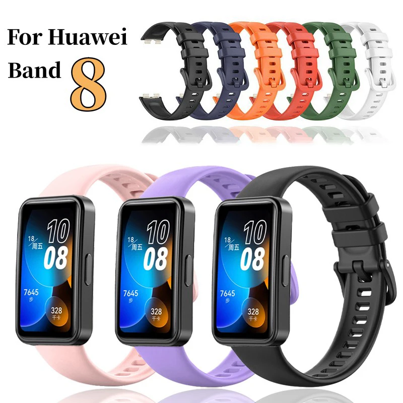 Silicone Strap For Huawei Band 8 Sport Adjustable Smartwatch Replacement Wristband Bracelet For Huawei Band 8 Accessories