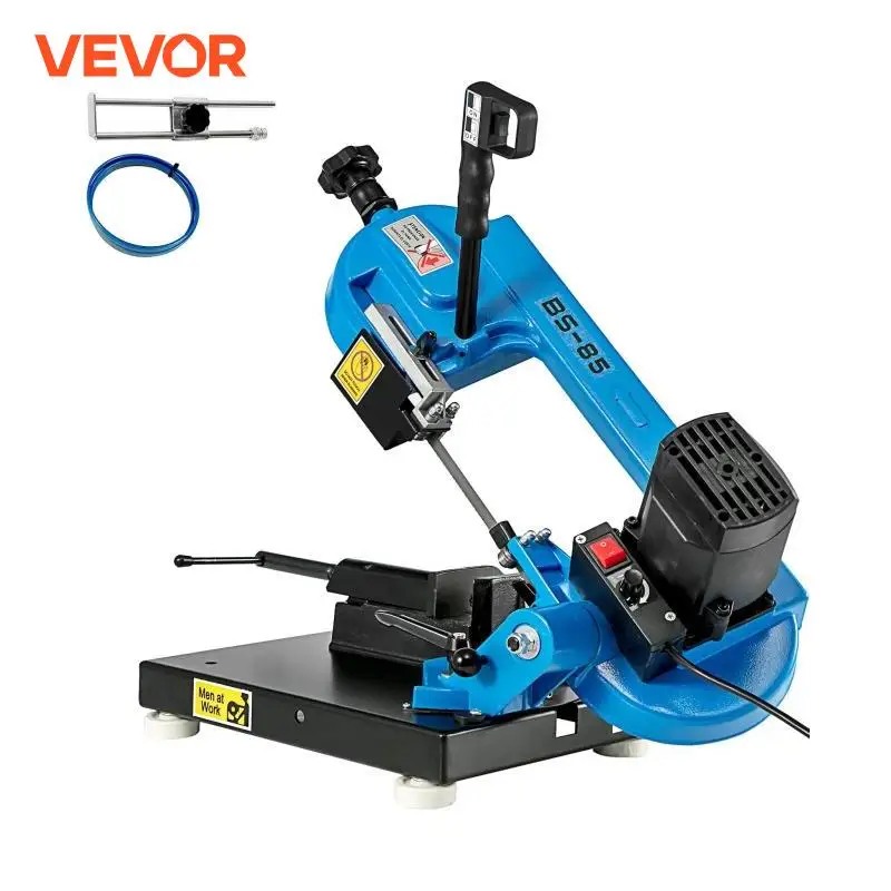 Portable Band Saw VEVOR BS-85 Benchtop Portable Metal Bandsaw 1KW Band Saw for Cutting Wood Glass Fiber Plastic Woodworking Blade Speed 40-88MPM