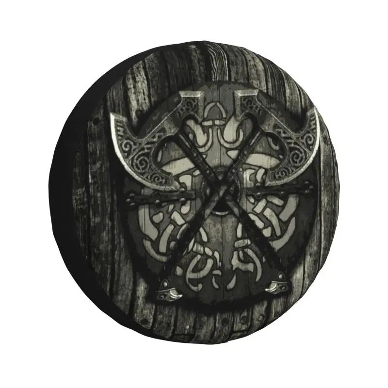 

Viking Battle Shield Spare Tire Cover for Mitsubishi Pajero Odin Norse Mythology SUV RV 4x4 Car Wheel Protectors Accessories