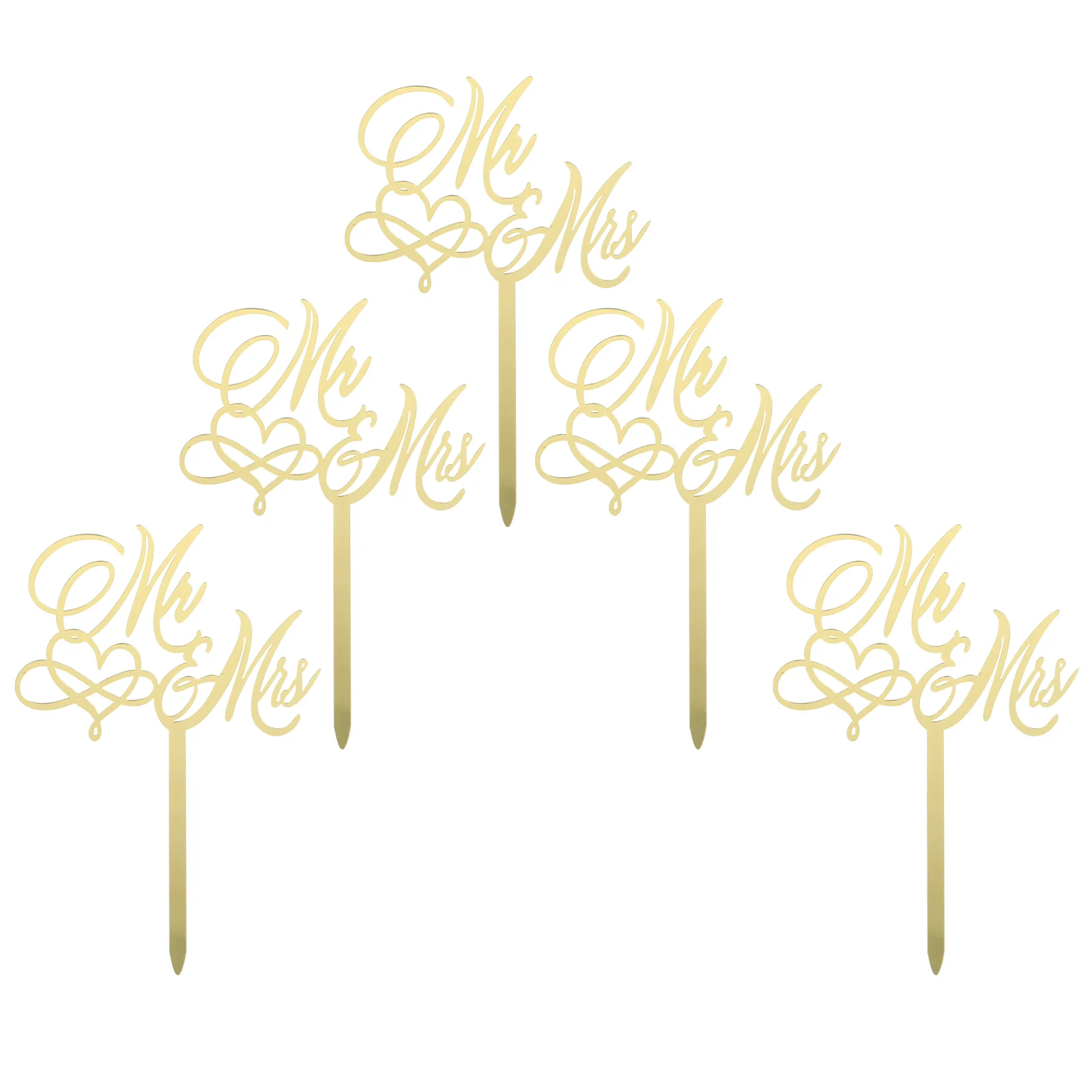 

5pcs Bridal Shower Cupcake Topper Wedding Engagement Birthday Party Cake Decorations Supplies