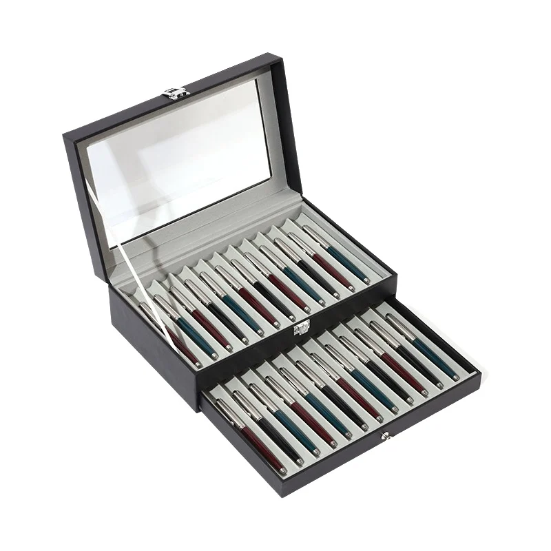 Spacious Turquoise Pen Display and Storage Box