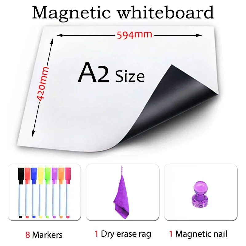 A2 Size WhiteBoard Magnetic Fridge Sticker Dry Erase White Board Home  School Drawing Calendar Board - AliExpress