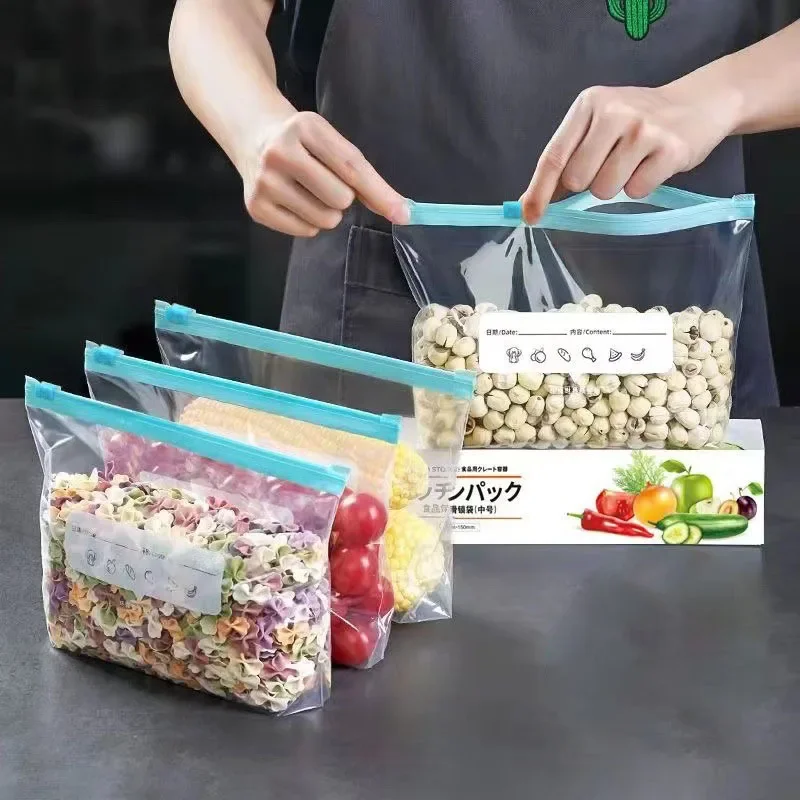 Food Storage Bags Ziplock Reusable Sealed Refrigerator Organizer Fresh-keeping Plastic Container
