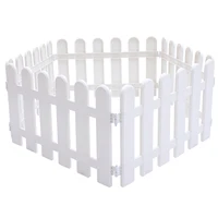 5Pcs Garden Fence Edging Border Lawn White Decorative Picket Plastic Outdoor Barrier Flower Pet Fences Yard Panels Path Edgings