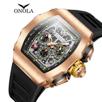 ONOLA 6826 Fashion Sports Silicone Strap Watch Man Luminous Waterproof Chronograph Multi Functional Watches for Men Reloj Hombre