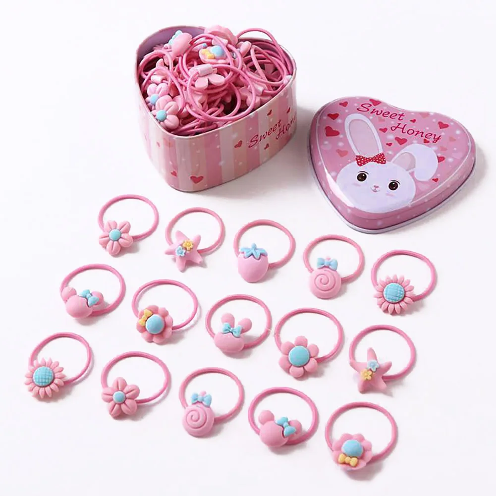 Cute Flowers Bows Baby Elastic hair accessories hair bands hair ties Hair Bands Cartoon Girls Hair Ties Kids Accessories 40Pcs Set
