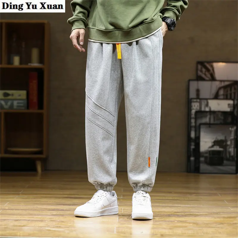 

Winter Thick Fleece Warm Sweatpants Men Black Grey Ankle Joggers Baggy Harem Pants Male Casual Thermal Trouser Plus Size 7XL 8XL