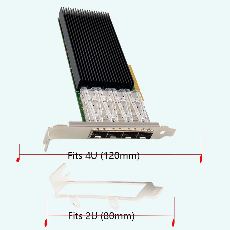 Intel X722 칩 쿼드 포트 10G SFP+ 파이버 서버 네트워크 카드 SR-IOV 가상화용 4포트 엔터프라이즈 이더넷 어댑터