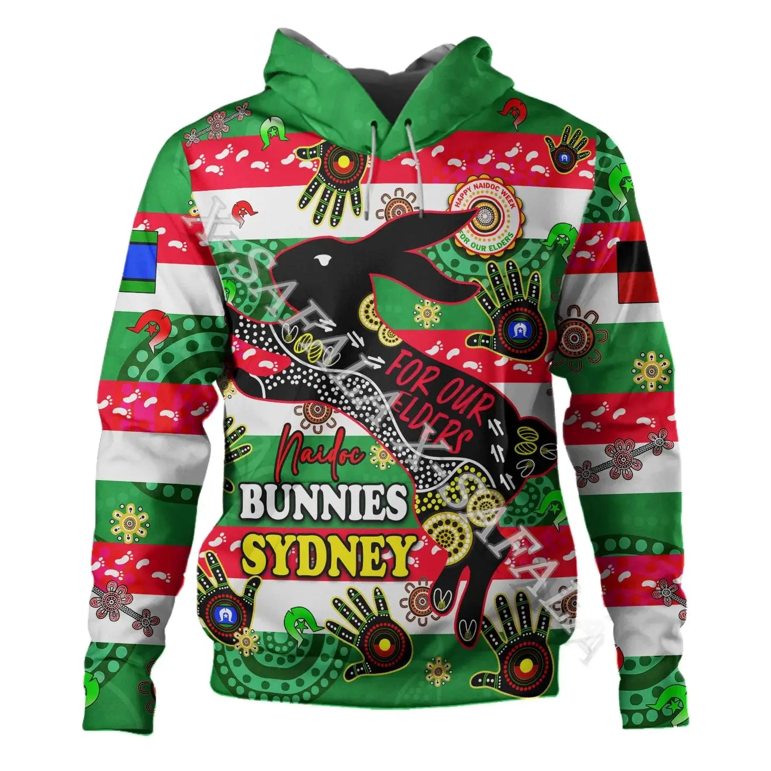 

Australia Rabbitohs Naidoc Week Art Custom Style 3D Full Print Hoodie Man Outwear Zipper Clothing Tracksuits Sweatshirt Casual