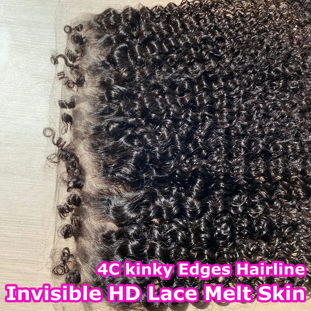 Frontale in pizzo HD invisibile riccio crespo 6x6 Chiusure per capelli umani grezzi pre pizzicati ultra aderenti 5x5 6x6 9X6 Chiusura in pizzo HD invisibile