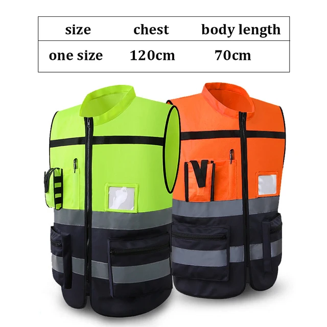 Sleeveless Hi-Vis Reflective Work Jacket