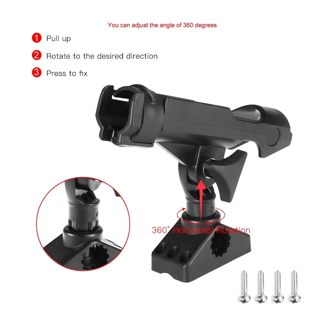 Inflatable ABS Material Adjustable and Rotatable Kayak Boat Yacht Pole  Mount Support Fishing Rod Holder