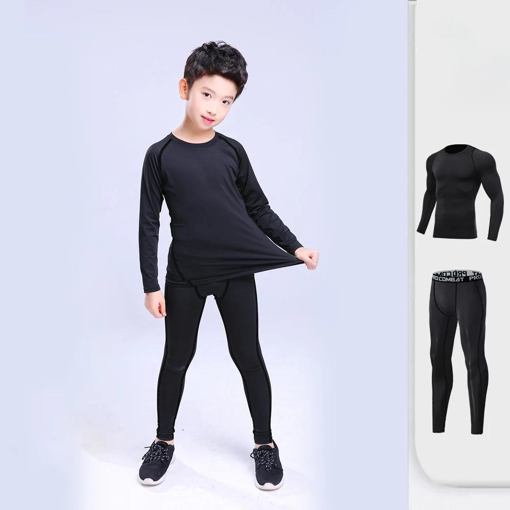 Winter Warm Thermal Underwear Set Children Boys Girls Plus Velvet