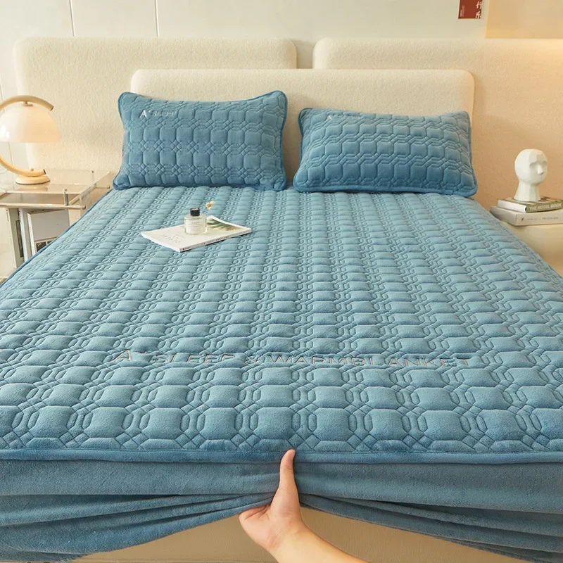 

Soft Skin-friendly Quilted Mattress Cover Anti-mite Anti-bacterial Breathable Bed Fitted Sheet Bed Protector Cover No Pillowcase