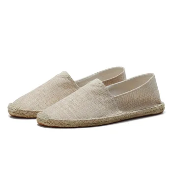 Summer Linen Breathable Casual Flats Shoes Mens Espadrilles Loafers Fashion Men Canvas Shoes Fisherman Shoe Driving Footwear 1