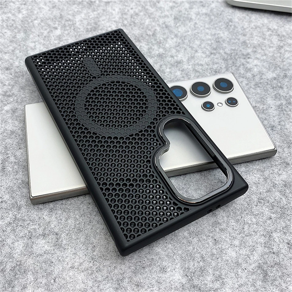 Honeycomb Mesh Cooling Magnetic Alloy Lens Hard Cover Case