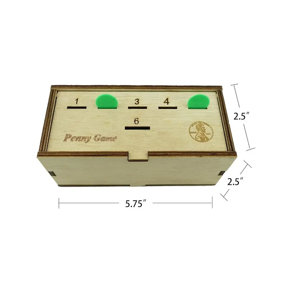 Friends 50 Coins Fun Board Game 1 Dice Game Box Wooden Coin Drop 2-6 Players Interact Penny