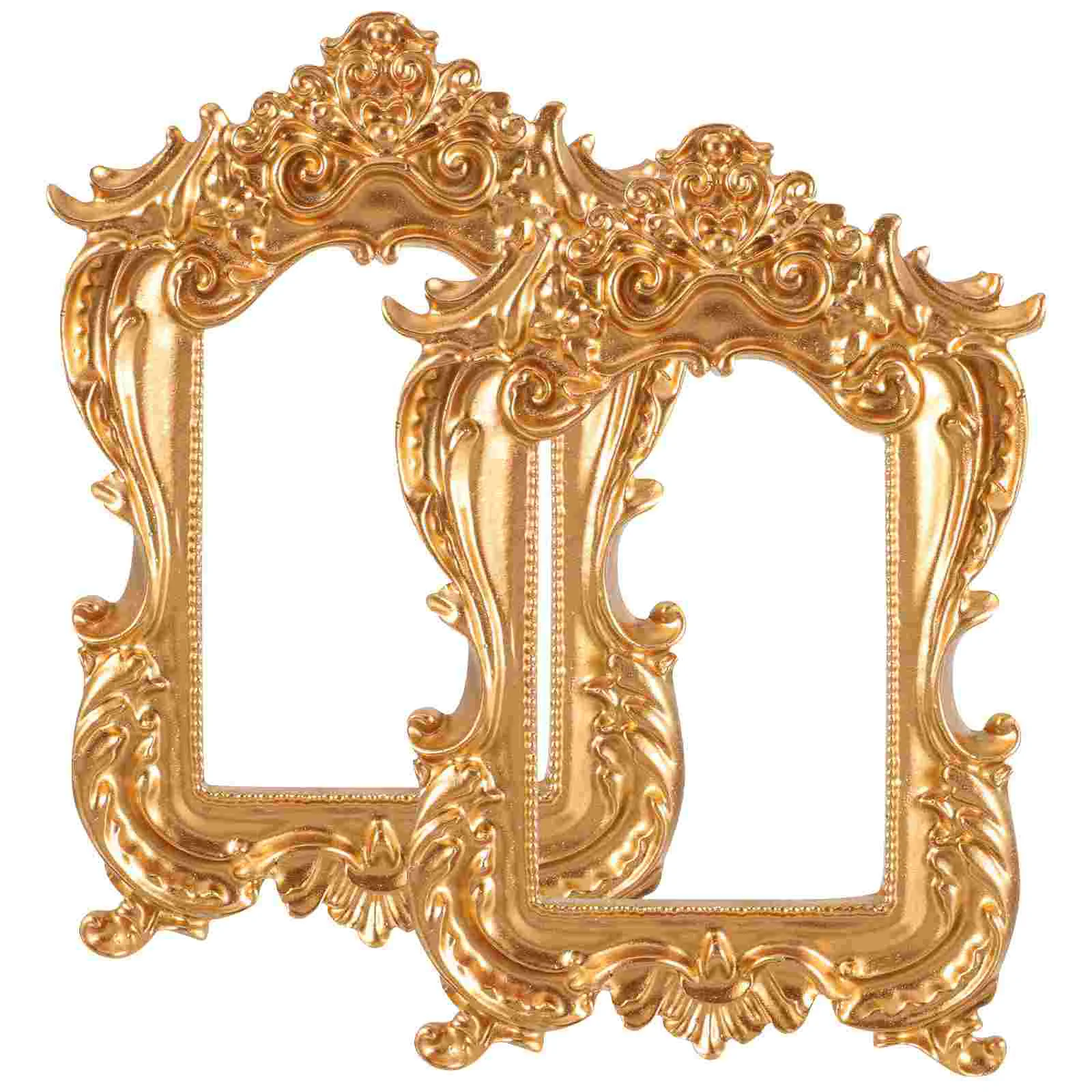 Photo Frame 2Pcs Small Photo Frame Mini Picture Display Shelf Vintage Resin Frames Antique Photo Frame Mini Vintage Frames Decoration