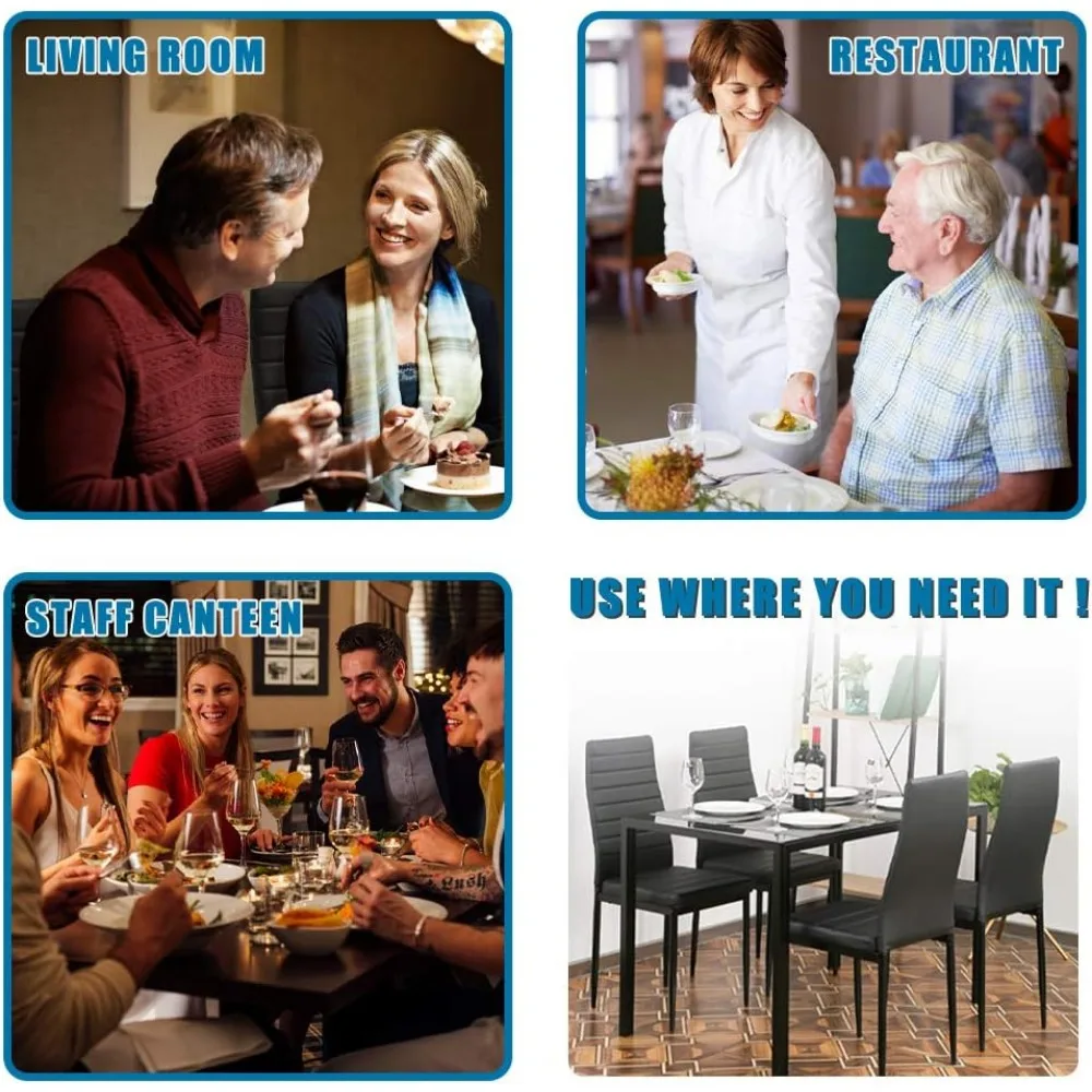 Dining Table Set Glass Dining Room Table Set for Small Spaces Kitchen Table and Chairs for Home Furniture