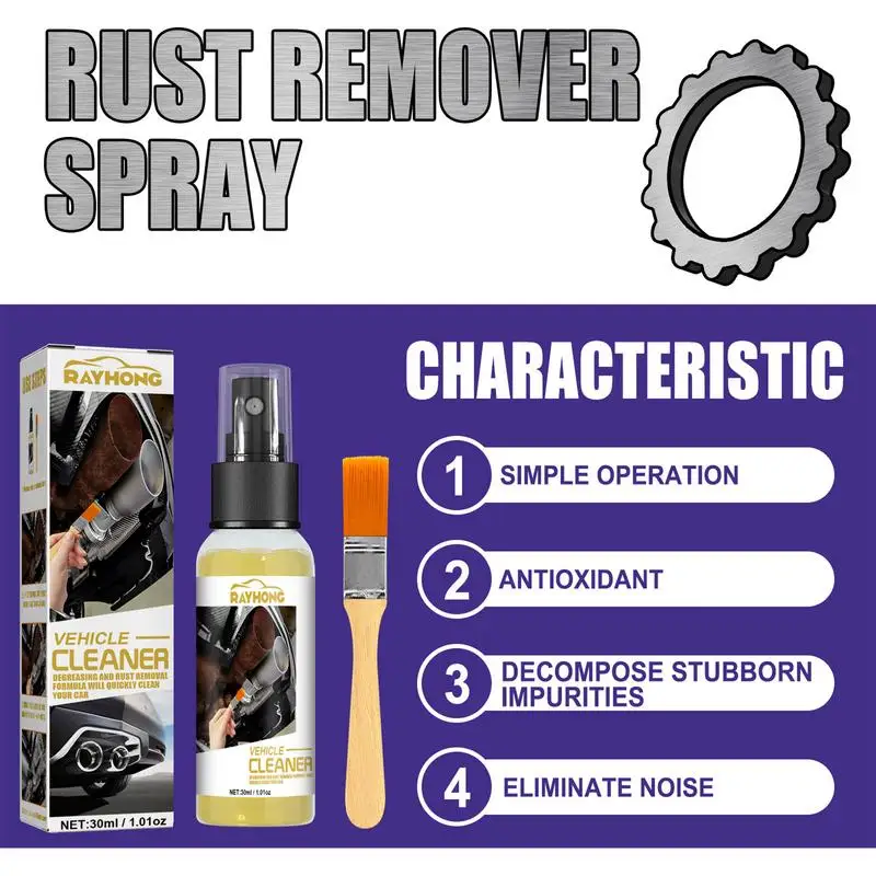 Rust Remover Spray For Cars Iron Remove For Car Detailing Remove Iron Particles In Car Paint Motorcycle RV & Boat