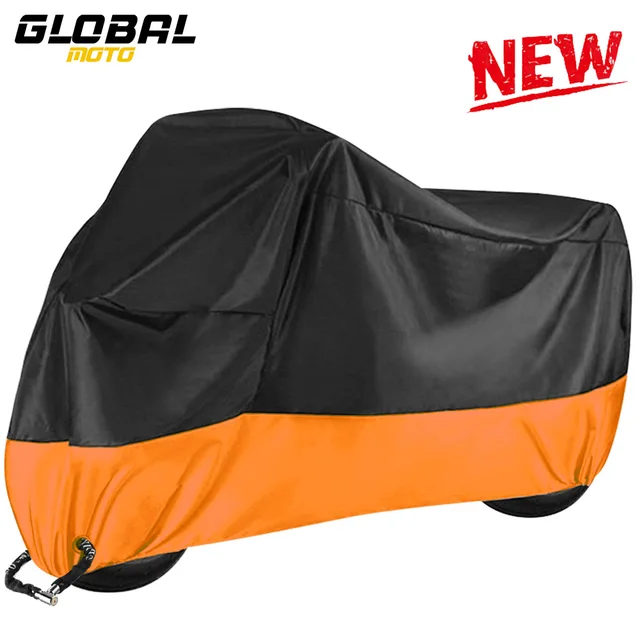 New Motorcycle Cover Outdoor Waterproof UV Sun Protector Scooter All Season Bike Motorcycle Accessories Rain Dust Proof Covers Z001 Orange