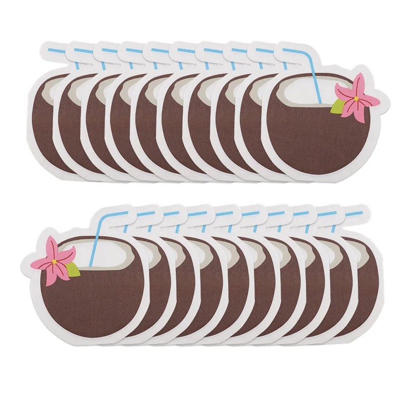 20Pcs Coconut Ice Cream Paper Napkins Hawaiian Party Disposable Tissues Summer Tropical Birthday Decor Beach Wedding Supplies