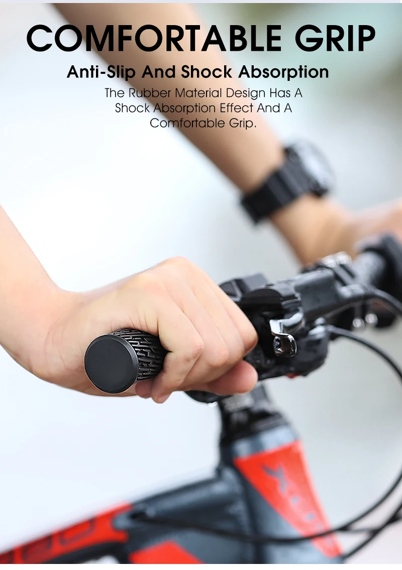 Description Picture 6 of itemWEST BIKING Bicycle Handle Bar Grips MTB Bike Handlebar Cover Plug Rubber Non-slip Shock Absorption Grips Cycling Accessories