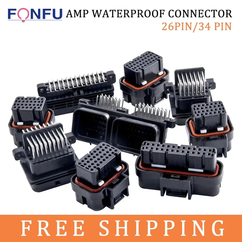 Conector de Óleo e Gás Automático à Prova Dágua Macho e Fêmea do Carro te Amp Tyco Superseal 26 Pin 34pin 314372907 4-14372900 10 mm