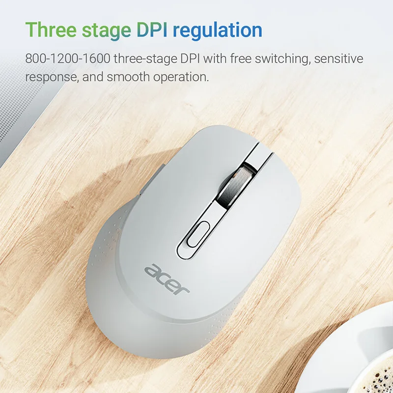 Acer 2.4G Wireless Mouse Bluetooth Rechargeable 1600DPI 7 Buttons 3D Roller Mice Ergonomic Office Mouse for Computer Laptop PC wireless mouse