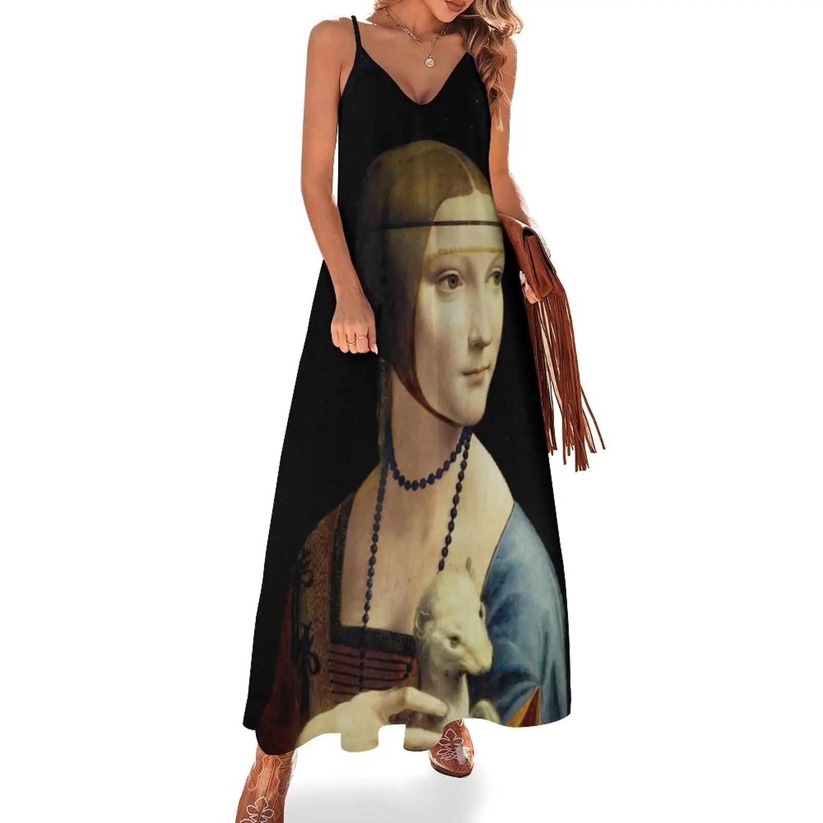 

da Vinci, Leonardo - Lady with an Ermine Sleeveless Dress party dresses women prom dresses 2024