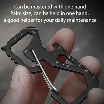 Outdoor Multitools Carabiner Clip EDC Stainless Steel Keychain Survival Gear Gadget Bottle Opener Screwdriver Multi Pocket Tool 2