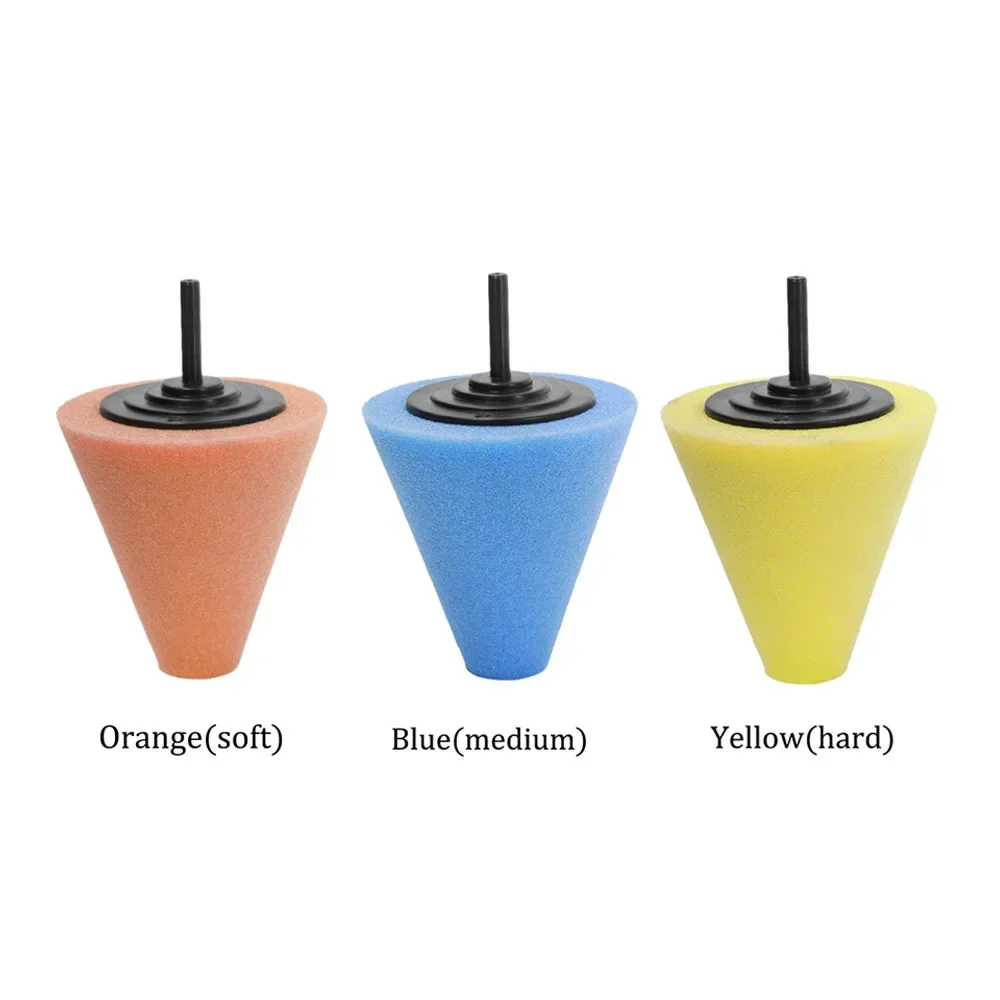 Auto Wheel Polishing Sponge Used for Electric Drill 3inch/ 4inch Burnishing Ball Polishing Cone Car Hub ing Sponge