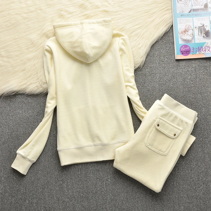Women'S Brand Velvet Fabric Tracksuits Velour Suit Y2K Women TrackSuit Hoodies And Flare Pants