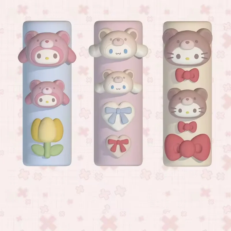 카와이 산리오 마이멜로디 3D 아크릴 네일아트 몰드 액세서리 DIY 나비 리본 토끼 거울 실리콘 템플릿 네일 몰드 참