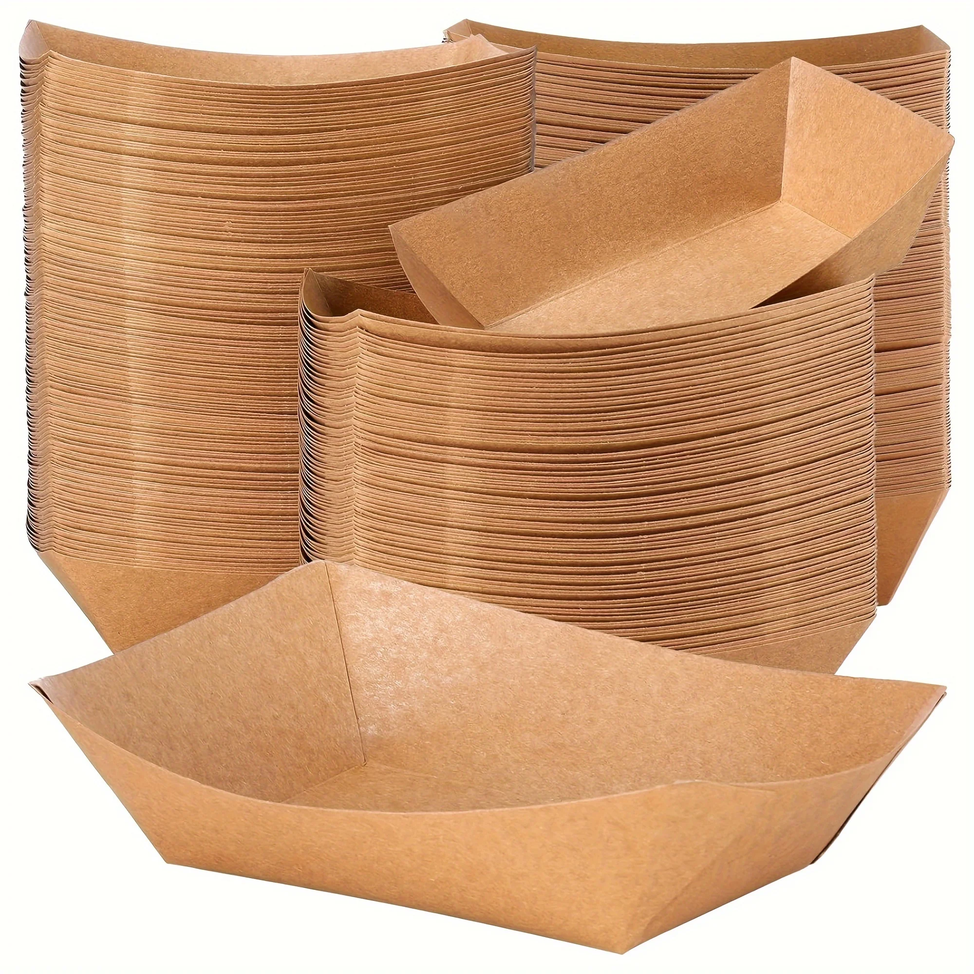100/50Pcs Kraft Papier Boot Geformt Tablett Einweg Dessert Snack Kuchen Öldicht Karton Schalen Party Umweltfreundliche geschirr – Detail 10