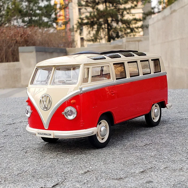 

1:24 Volkswagen VW T1 BUS Alloy Car Die Cast Toy Car Model Sound and Light Children's Toy Collectibles gift