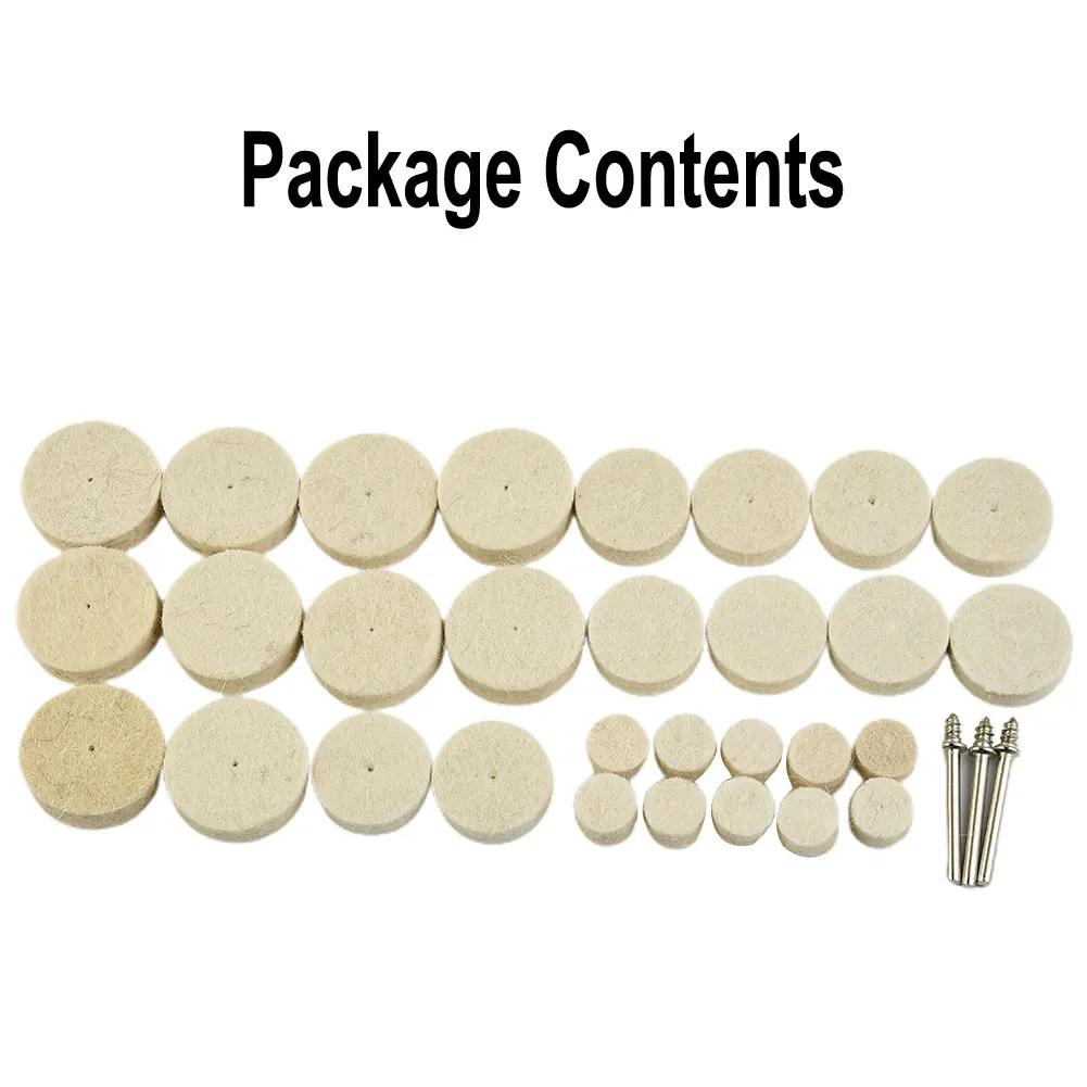 

Home Wool Felt Wheels White Silver 3.175mm 3mm Accessory Buffing Wheel Kit Household Polishing Wheel Replacement