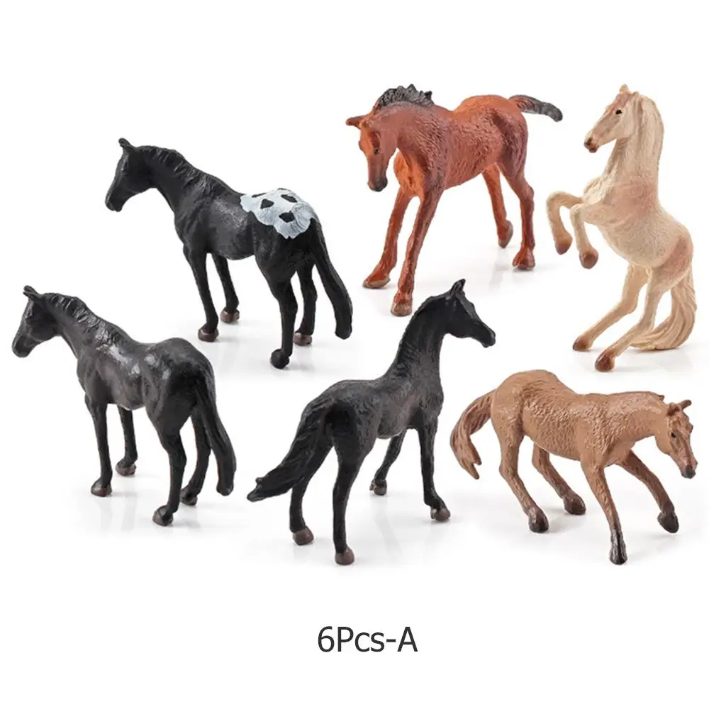Figurines de cheval en PVC simul?�, Mini mod?�le de cheval de poney cr?�atif, garniture de g?�teau 
